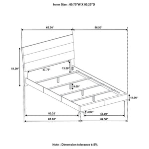 CoasterEssence Felicity Panel Bed With LED Lighting Glossy White