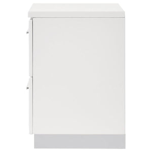 CoasterEssence Felicity 2-Drawer Nightstand Glossy White