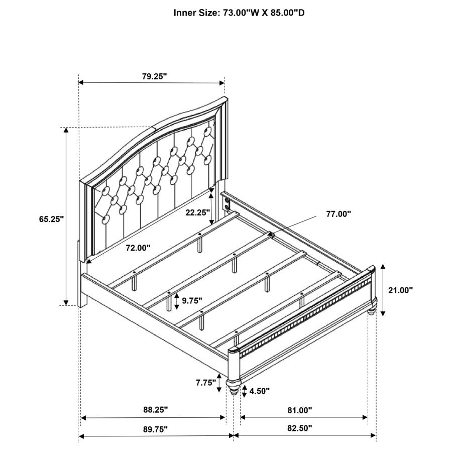 CoasterElevations Bling Game Panel Bed Metallic Platinum