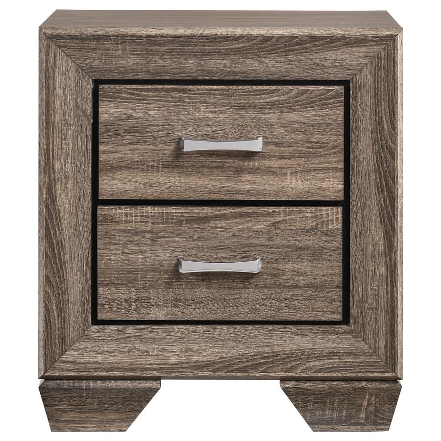 CoasterEveryday Kauffman 2-Drawer Nightstand Washed Taupe