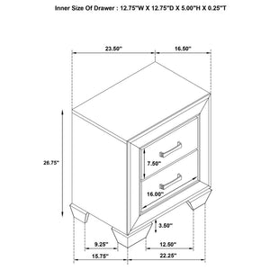 CoasterEveryday Kauffman 2-Drawer Nightstand Washed Taupe