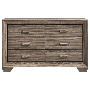 CoasterEveryday Kauffman 6-Drawer Dresser Washed Taupe