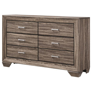 CoasterEveryday Kauffman 6-Drawer Dresser Washed Taupe