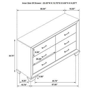 CoasterEveryday Kauffman 6-Drawer Dresser Washed Taupe