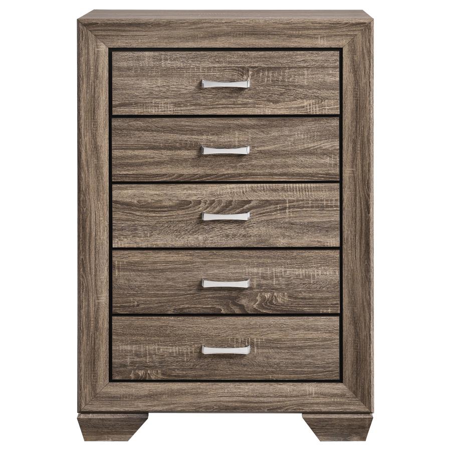 CoasterEveryday Kauffman 5-Drawer Chest Washed Taupe