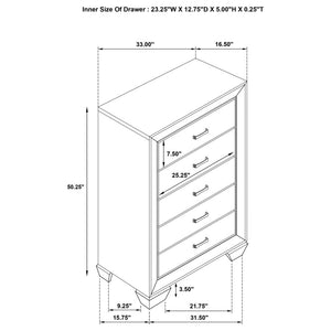 CoasterEveryday Kauffman 5-Drawer Chest Washed Taupe