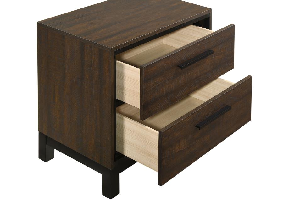 CoasterEveryday Edmonton 2-Drawer Nightstand Rustic Tobacco