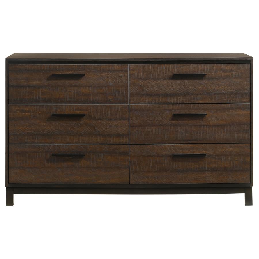 CoasterEveryday Edmonton 6-Drawer Dresser Rustic Tobacco