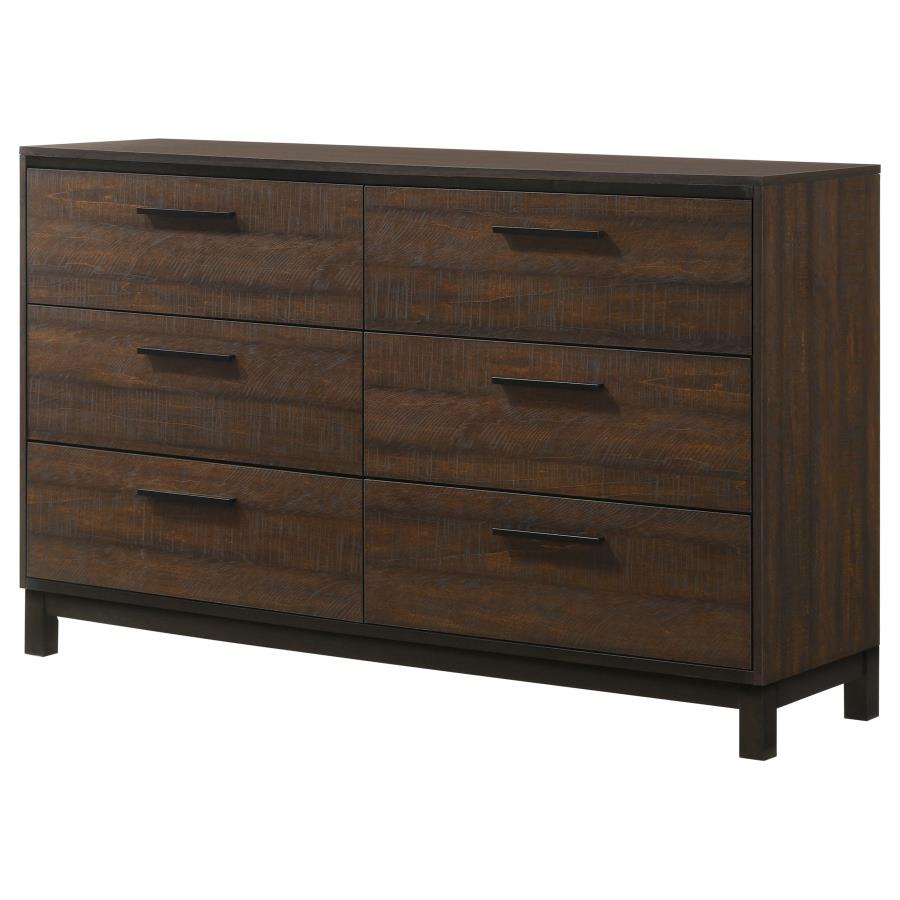 CoasterEveryday Edmonton 6-Drawer Dresser Rustic Tobacco