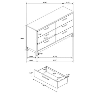 CoasterEveryday Edmonton 6-Drawer Dresser Rustic Tobacco