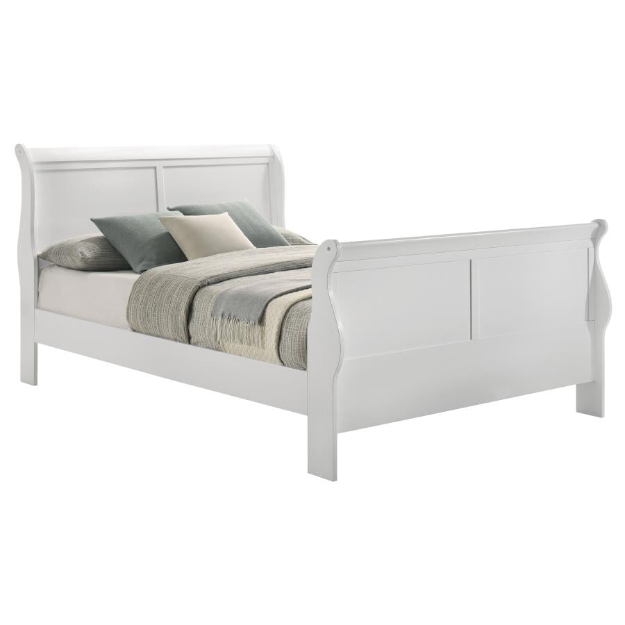 CoasterEveryday Louis Philippe Sleigh Panel Bed White