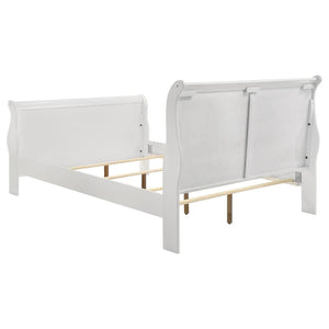 CoasterEveryday Louis Philippe Sleigh Panel Bed White