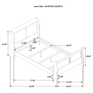 CoasterEveryday Louis Philippe Sleigh Panel Bed White