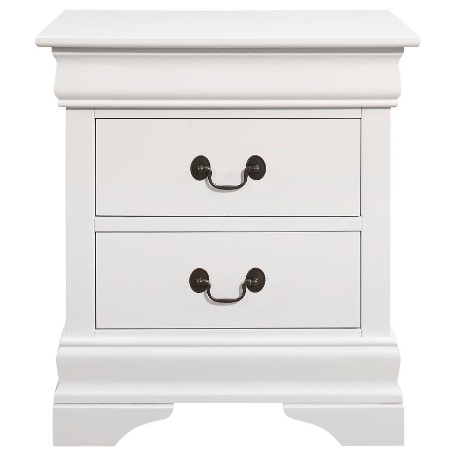 CoasterEveryday Louis Philippe 2-Drawer Nightstand White