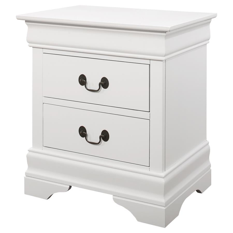 CoasterEveryday Louis Philippe 2-Drawer Nightstand White