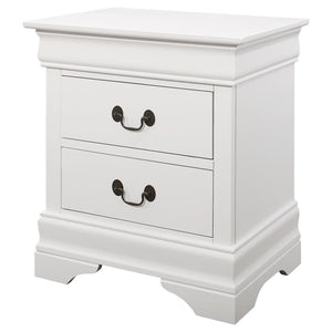 CoasterEveryday Louis Philippe 2-Drawer Nightstand White