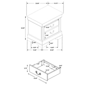 CoasterEveryday Louis Philippe 2-Drawer Nightstand White