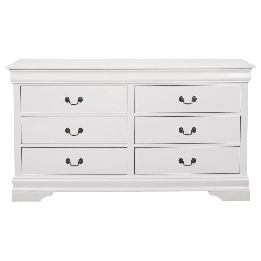 CoasterEveryday Louis Philippe 6-Drawer Dresser White