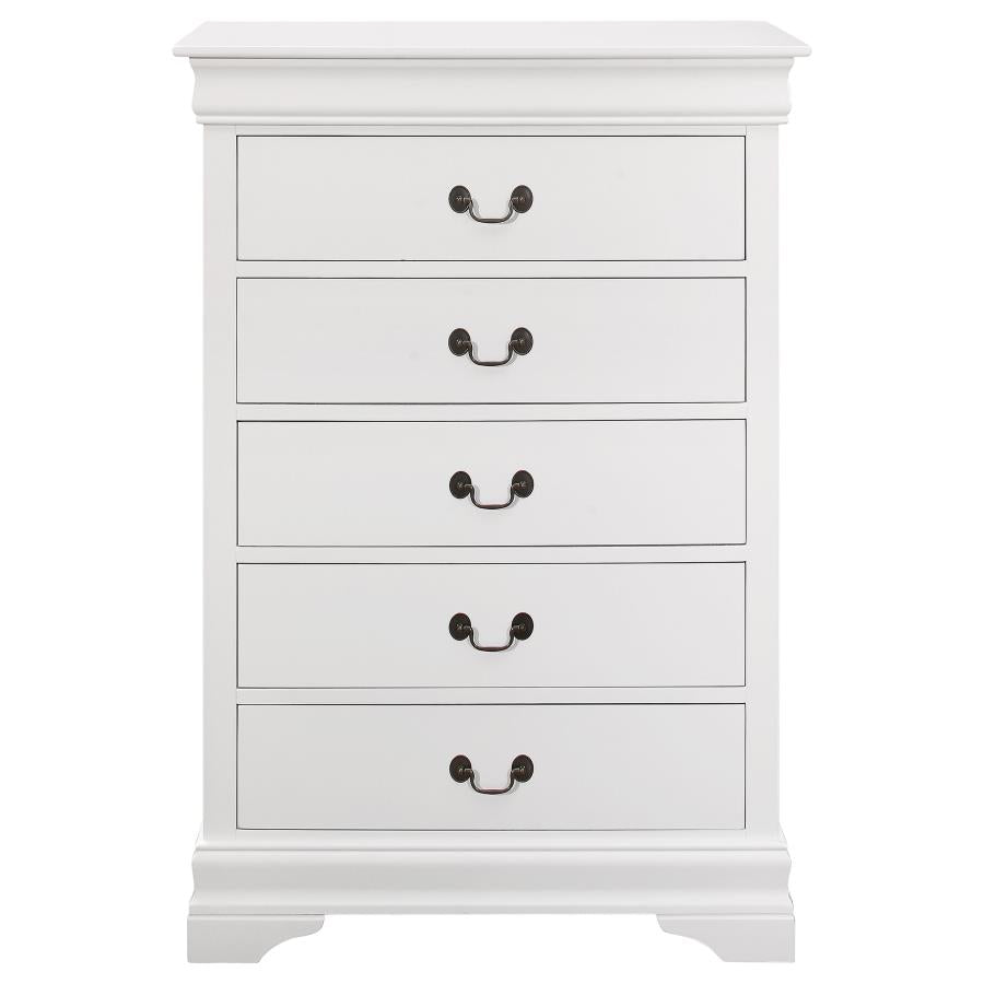 CoasterEveryday Louis Philippe 5-Drawer Chest White