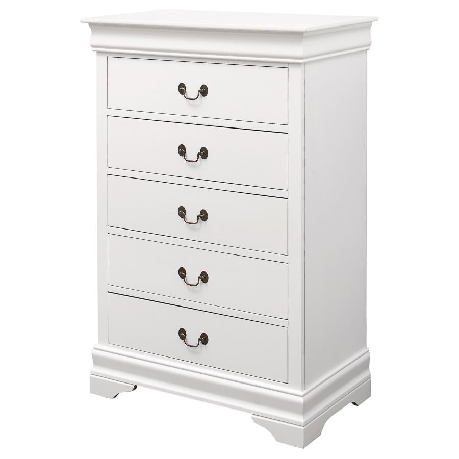 CoasterEveryday Louis Philippe 5-Drawer Chest White