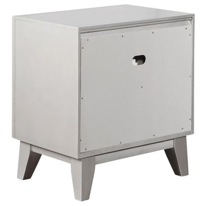 CoasterEssence Leighton 2-Drawer Nightstand Metallic Mercury