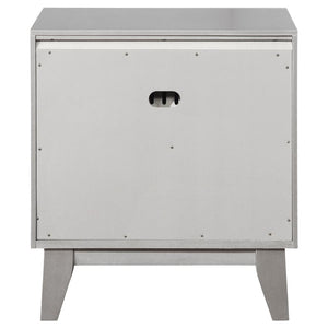 CoasterEssence Leighton 2-Drawer Nightstand Metallic Mercury