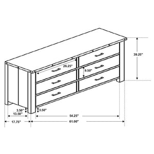 CoasterEssence Sembene 6-Drawer Dresser Antique Multi-Color