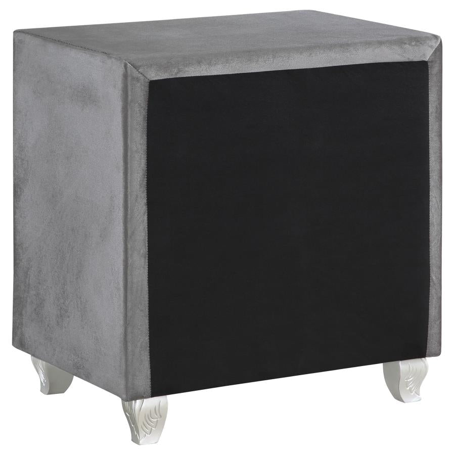 CoasterEssence Deanna 2-Drawer Rectangular Nightstand Grey