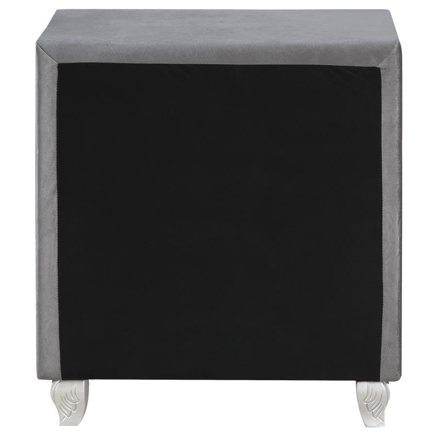 CoasterEssence Deanna 2-Drawer Rectangular Nightstand Grey