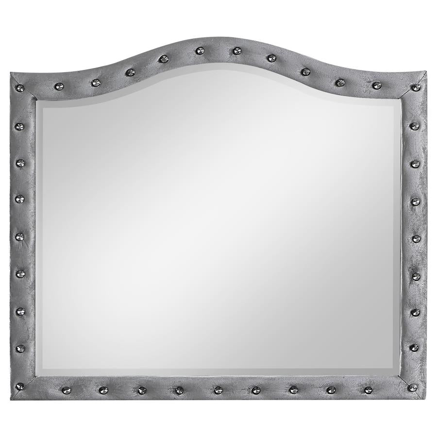 CoasterEssence Deanna Button Tufted Dresser Mirror Grey