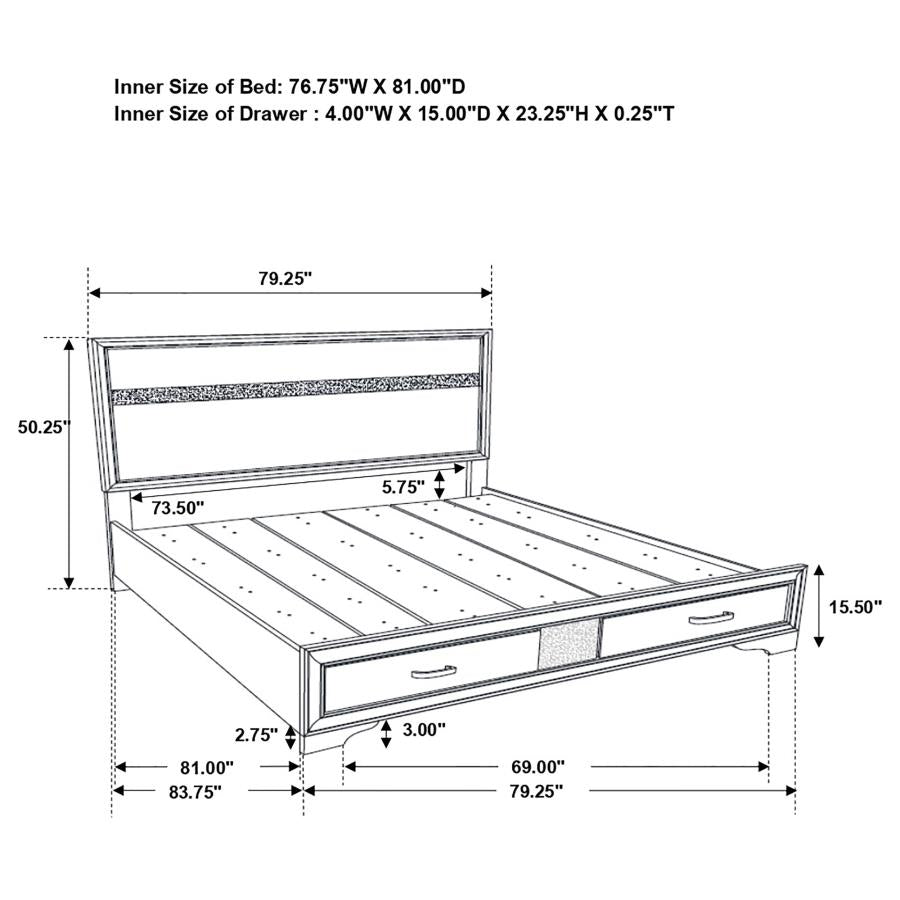 CoasterEveryday Miranda 2-Drawer Storage Bed White