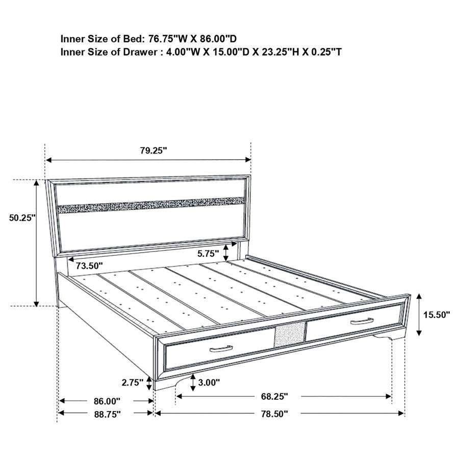 CoasterEveryday Miranda 2-Drawer Storage Bed White