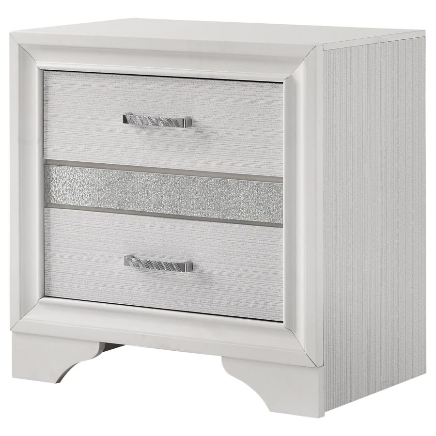 CoasterEveryday Miranda 2-Drawer Nightstand Tray White