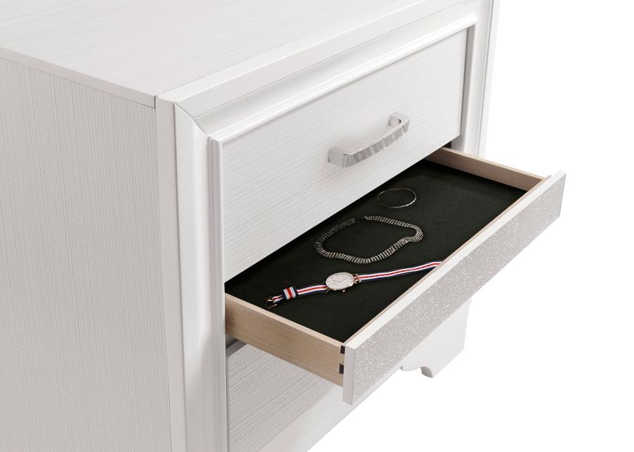 CoasterEveryday Miranda 2-Drawer Nightstand Tray White