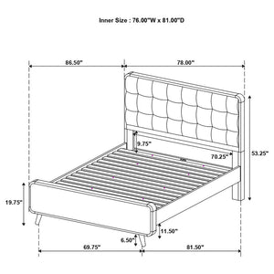 CoasterEssence Robyn Bed With Upholstered Headboard Dark Walnut