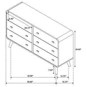 CoasterEssence Robyn 6-Drawer Dresser Dark Walnut