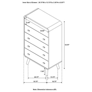 CoasterEssence Robyn 5-Drawer Chest Dark Walnut