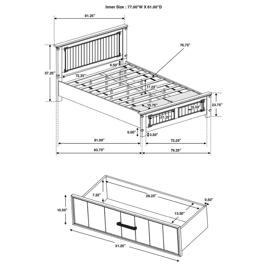 CoasterEveryday Brenner Storage Bed Rustic Honey