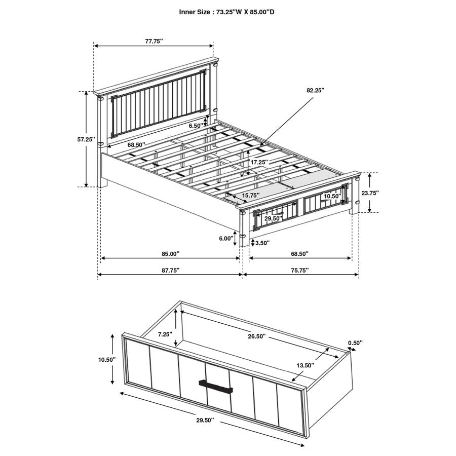 CoasterEveryday Brenner Storage Bed Rustic Honey