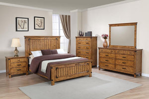 CoasterEveryday Brenner Panel Bed Rustic Honey