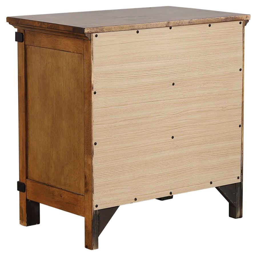 CoasterEveryday Brenner 3-Drawer Night Stand Rustic Honey