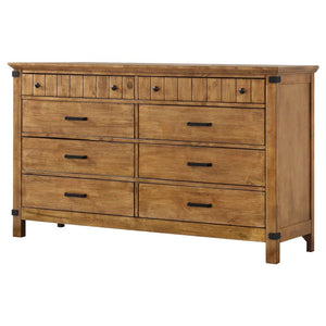 CoasterEveryday Brenner 8-Drawer Dresser Rustic Honey