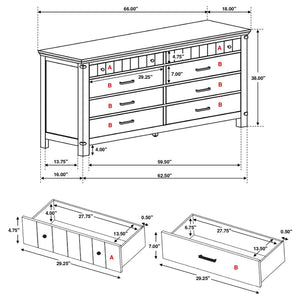 CoasterEveryday Brenner 8-Drawer Dresser Rustic Honey