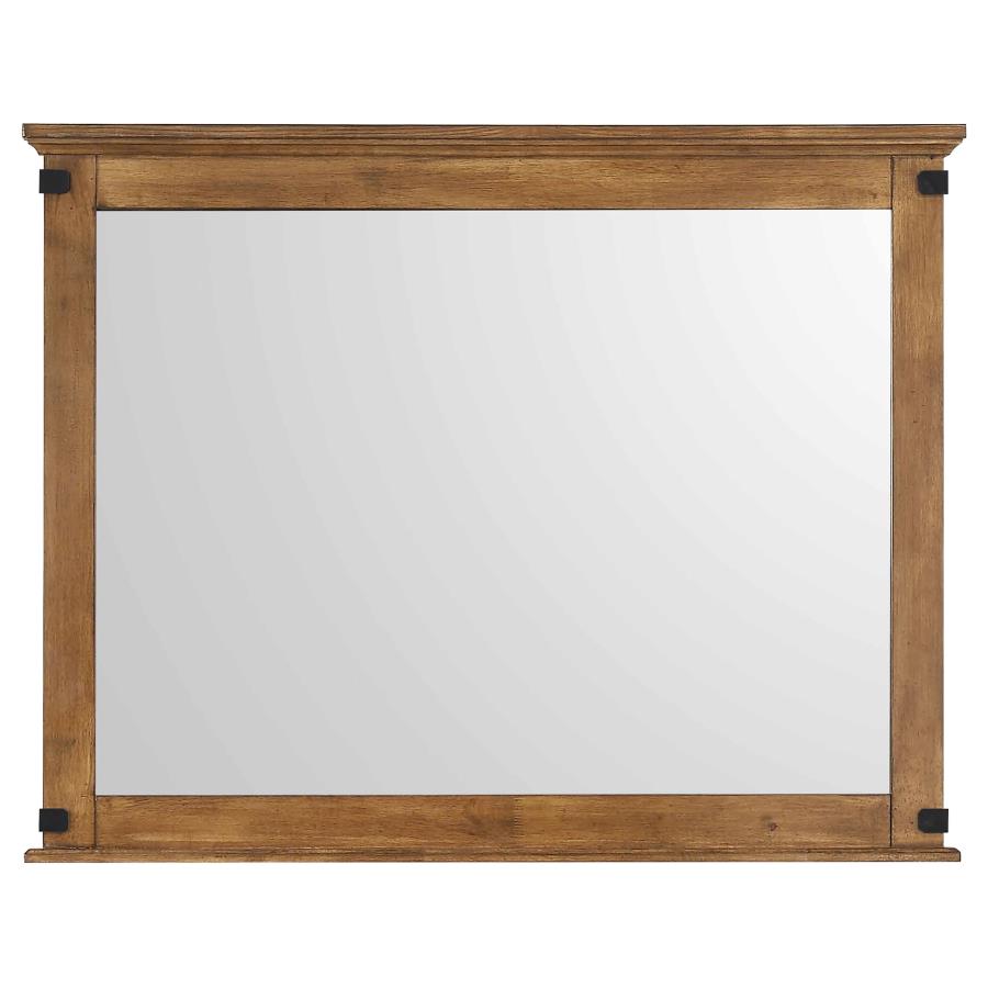 CoasterEveryday Brenner Rectangular Dresser Mirror Rustic Honey