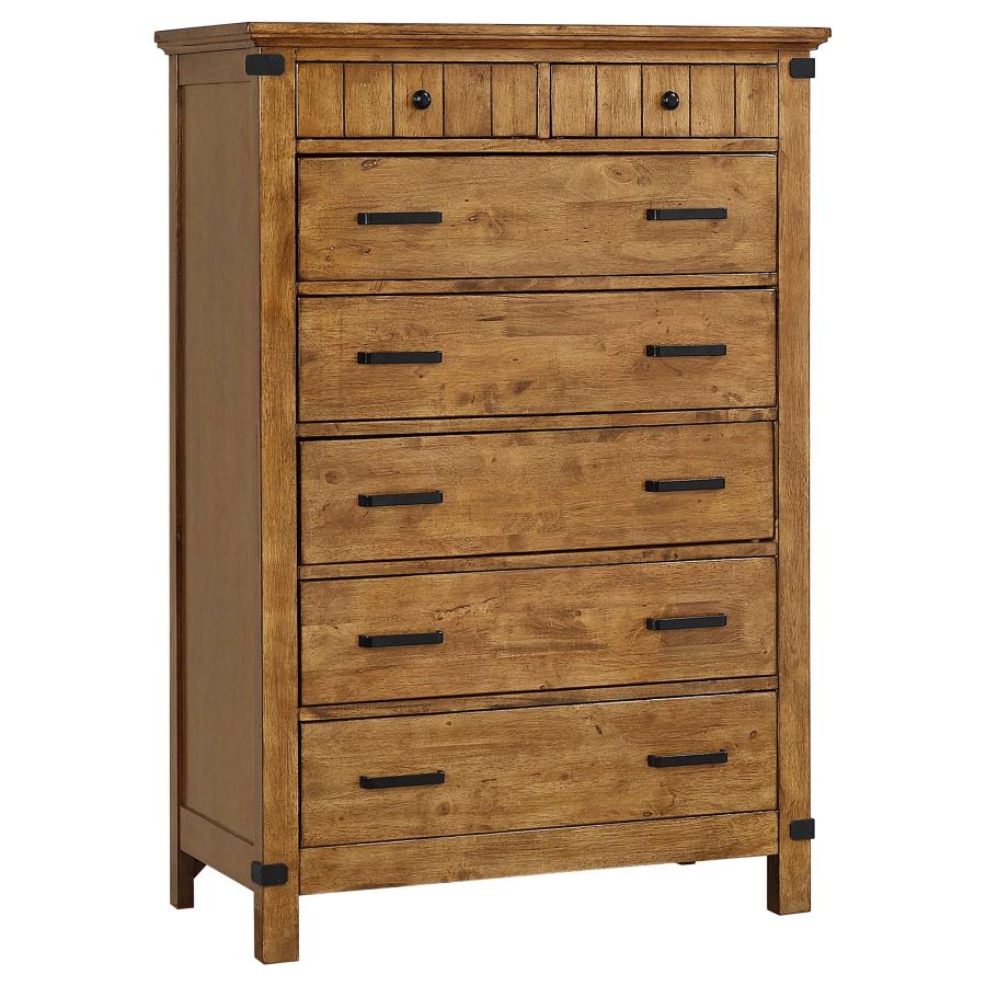 CoasterEveryday Brenner 7-Drawer Chest Rustic Honey