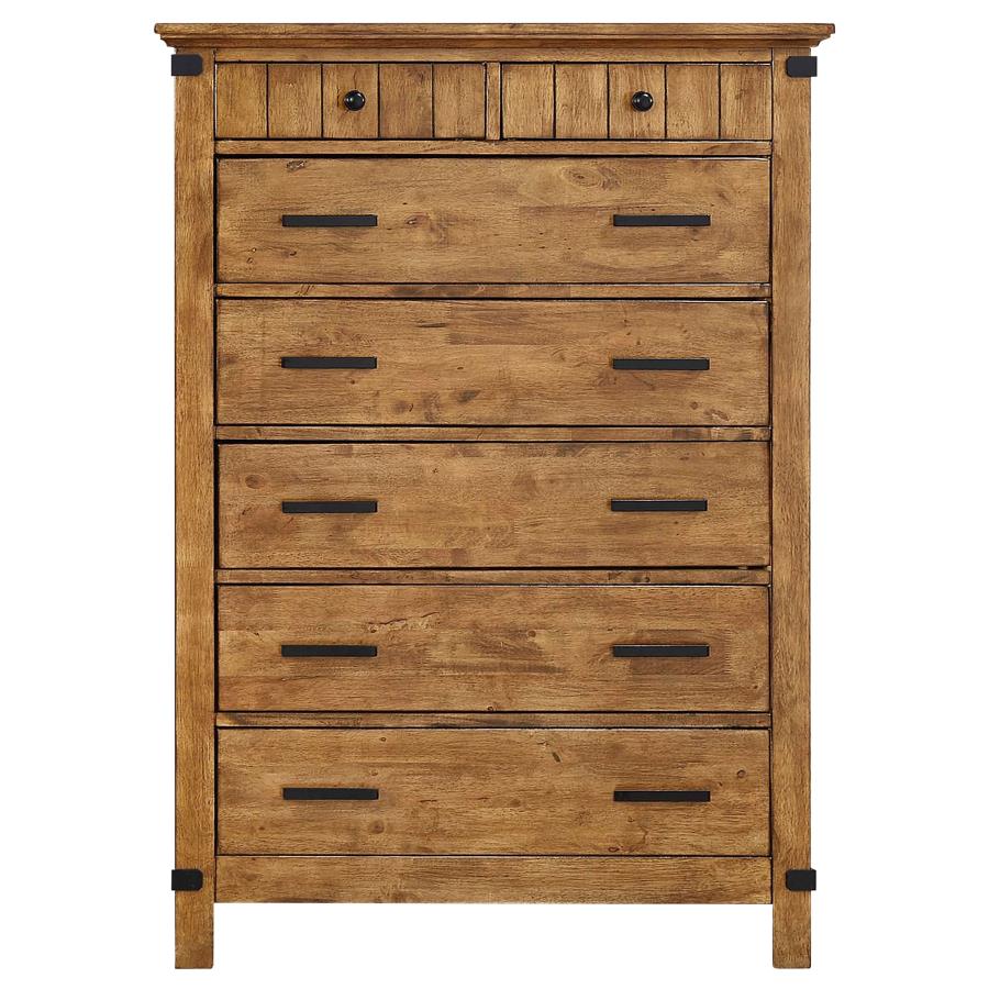 CoasterEveryday Brenner 7-Drawer Chest Rustic Honey