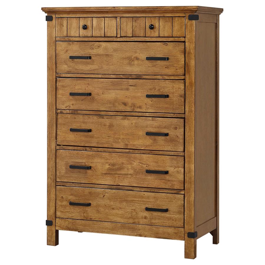 CoasterEveryday Brenner 7-Drawer Chest Rustic Honey