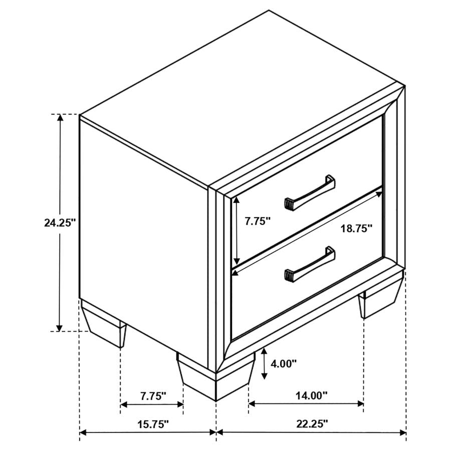 CoasterEveryday Brandon 2-Drawer Nightstand Medium Warm Brown