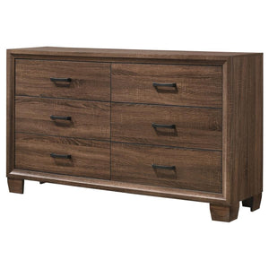 CoasterEveryday Brandon 6-Drawer Dresser Medium Warm Brown