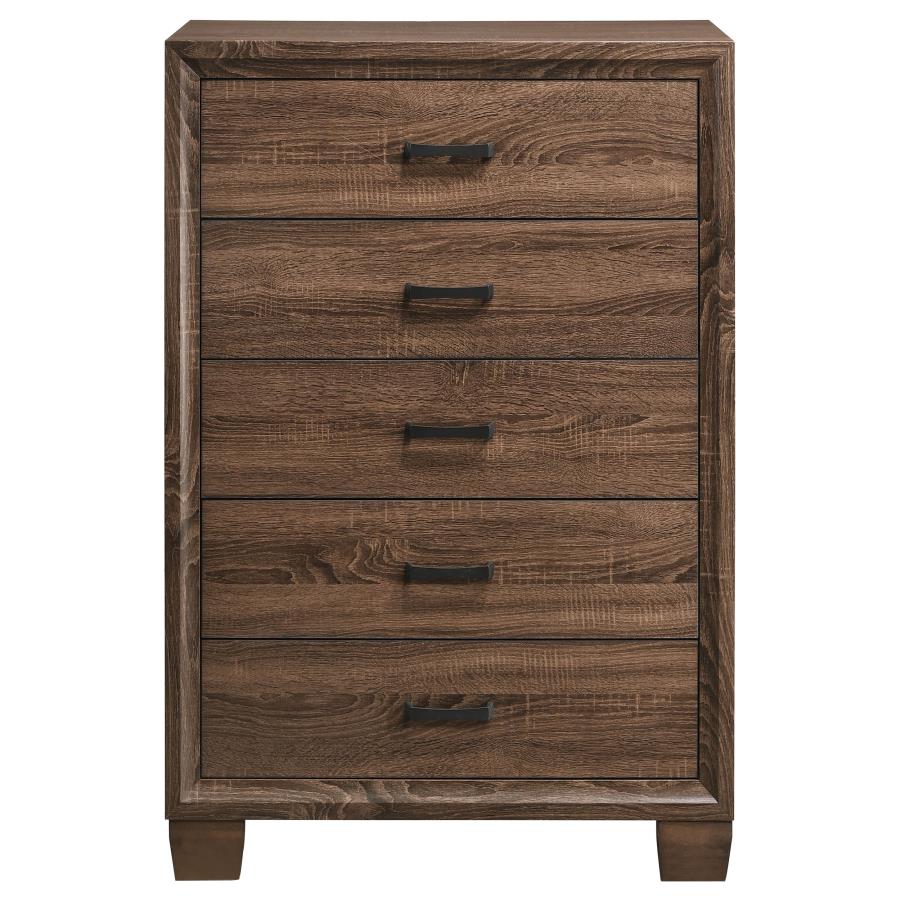 CoasterEveryday Brandon 5-Drawer Chest Medium Warm Brown